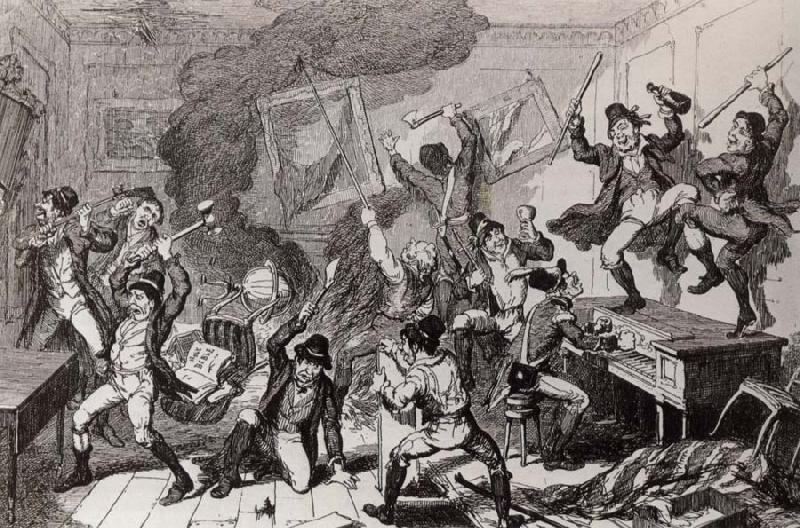 Thomas Pakenham Rebels dancing the Carmagnolle in a captured house by cruikshank France oil painting art